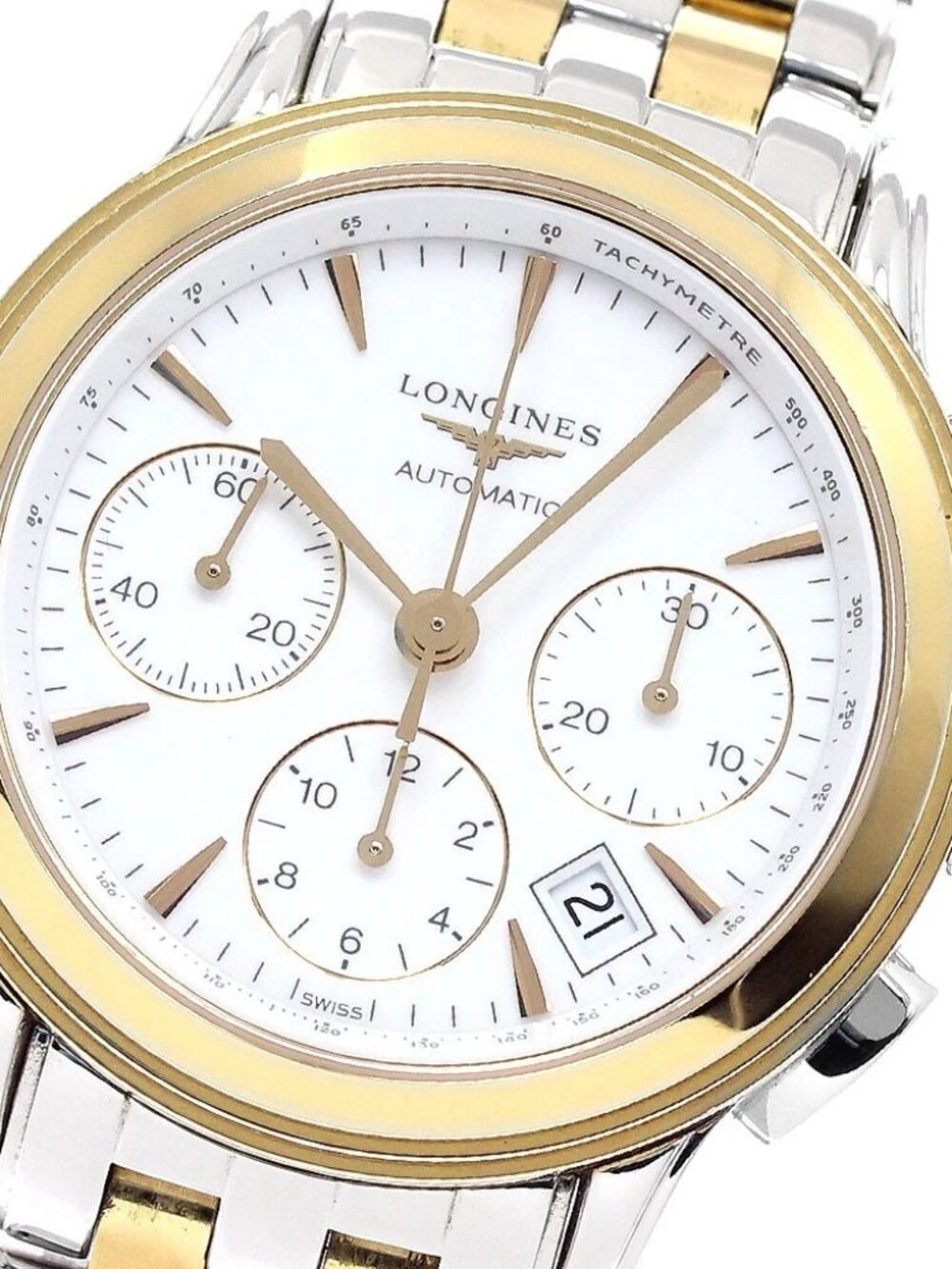 LONGINES Flagship L4.803.3 Chronograph Date White Dial Automatic Men's_949765